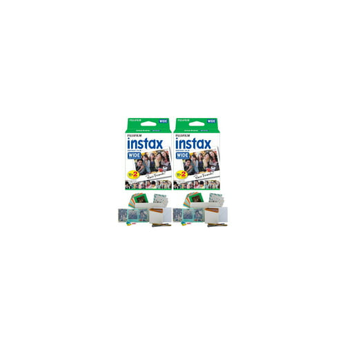 Fujifilm instax Wide Instant Film Twin Pack (40 Exposures) Bundle with PhotoBox and Acrylic Frames