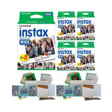 Fujifilm instax Wide Instant Film Pack (100 Exposures) Bundle with PhotoBox and Acrylic Frames