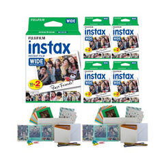 Fujifilm instax Wide Instant Film Pack (100 Exposures) Bundle with PhotoBox and Acrylic Frames