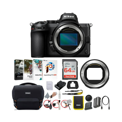 Nikon Z 5 Mirrorless Digital Camera Body with FTZ II Mount Adapter, Software, 64GB Card & Bag Bundle