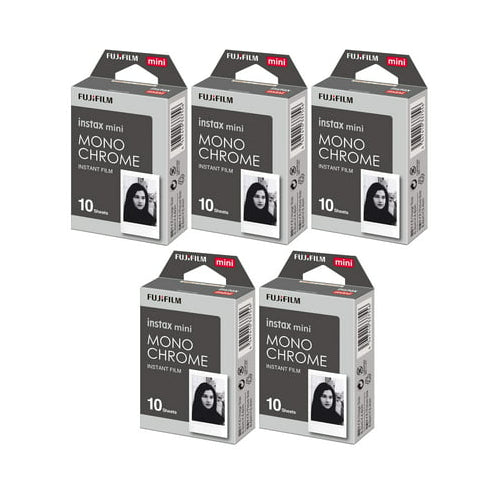Fujifilm Instax Mini Monochrome Film (10 Exposures, Credit Card-Sized) 5-Pack