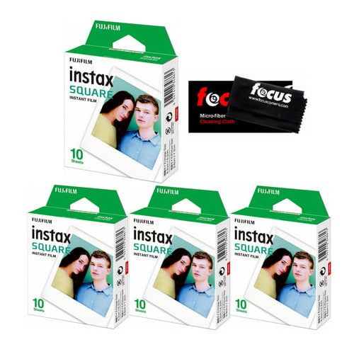 Fujifilm Instax Square Film for SQ10 Cameras (40 Exposures) with Cleaning Cloth Bundle