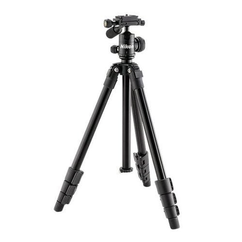 Nikon 16749 Compact Outdoor Four-Section Aluminum Alloy Expandable Tripod with Grip Handle (Black)