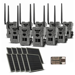 Spypoint FLEX DARK 40MP Cellular Trail Camera (10-Pack) Bundle with Solar Panels and Card Reader