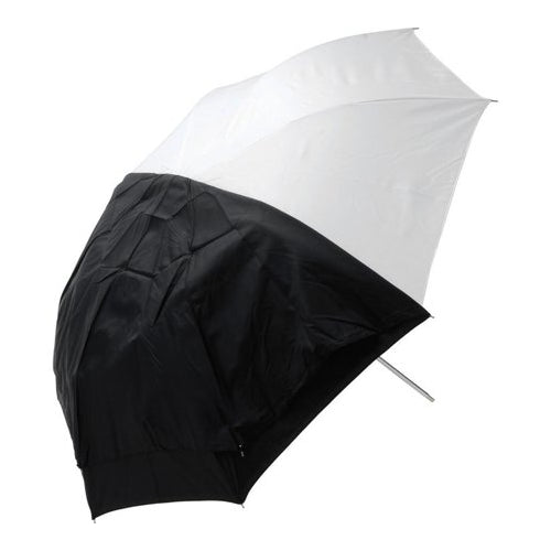 Westcott Optical White Satin 45 inch Convertible Umbrella with Removable Black Cover