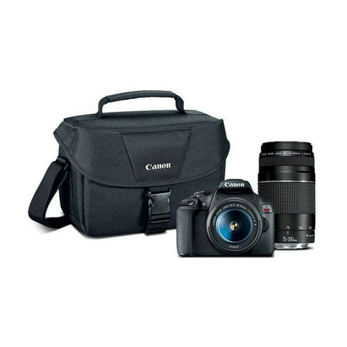 Canon EOS Rebel T7 DSLR Camera EF-S 18-55mm and EF 75-300mm Double Zoom Lens Kit
