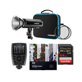 Westcott FJ200 200Ws Strobe Light with FJ-X3M Wireless Flash Trigger, 64GB SD Card & Backdrop Boards