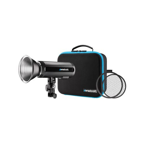 Westcott FJ200 200Ws Strobe Light with 64GB SD Card and Koah Photography Backdrop Boards