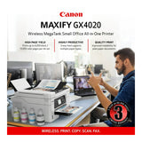 Canon Maxify GX4020 Wireless Compact All-In-One Color Printer with 4-Color Pigment Ink System