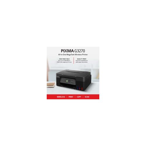 Canon PIXMA G3270 MegaTank All-in-One Wireless Color Printer with Integrated Ink Tanks (Black)