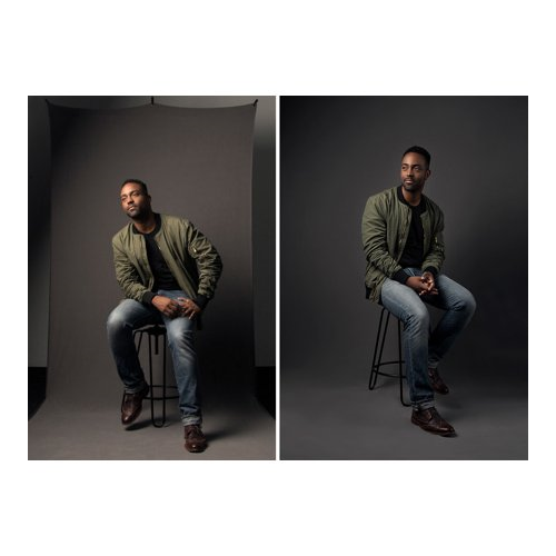 Westcott X-Drop Wrinkle-Resistant Sweep Backdrop Kit (Neutral Gray, 5 x 12 Feet)