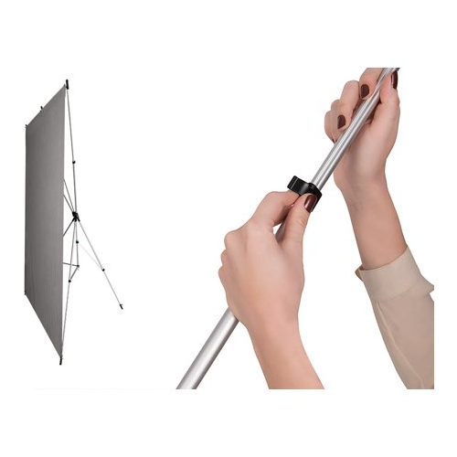 Westcott X-Drop Wrinkle-Resistant Sweep Backdrop Kit (Neutral Gray, 5 x 12 Feet)