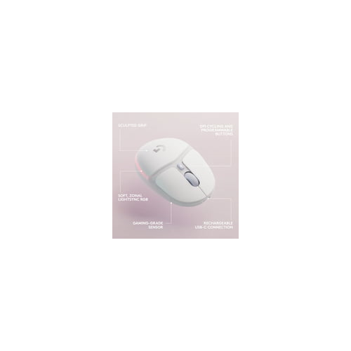 Logitech G705 Wireless Gaming Mouse with LIGHTSYNC RGB Lighting (White Mist)