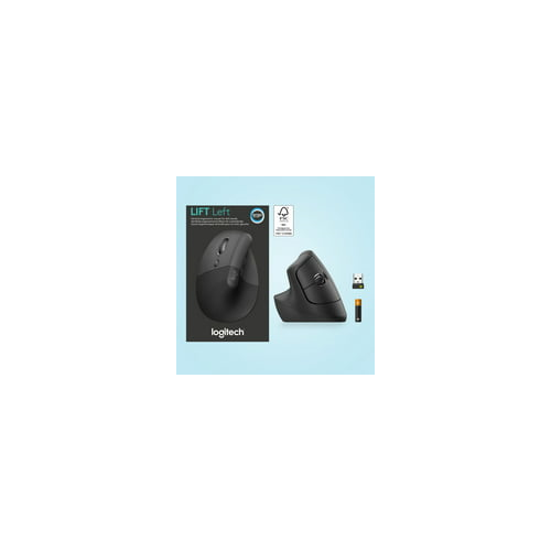 Logitech - Lift Left Vertical Wireless Ergonomic Left-Handed Mouse - Graphite
