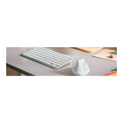 Logitech - Lift Vertical Wireless Ergonomic Mouse with 4 Buttons - Pale Gray