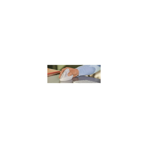 Logitech - Lift Vertical Wireless Ergonomic Mouse with 4 Buttons - Pale Gray