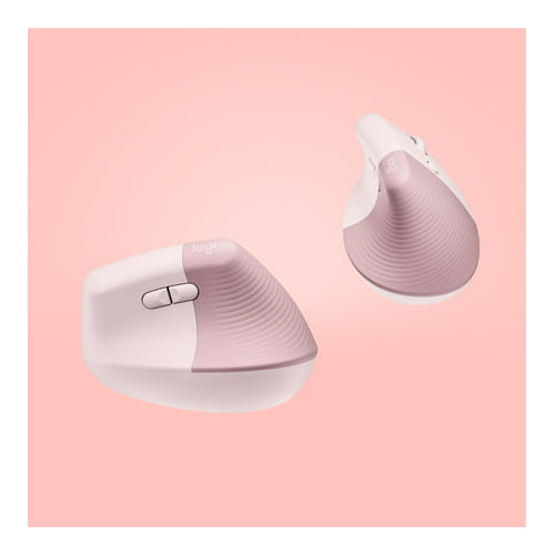 Logitech Lift Vertical Wireless Ergonomic Mouse with Customizable Buttons - Rose