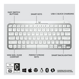 Logitech MX Keys Mini Minimalist Wireless Illuminated Keyboard (Pale Gray)