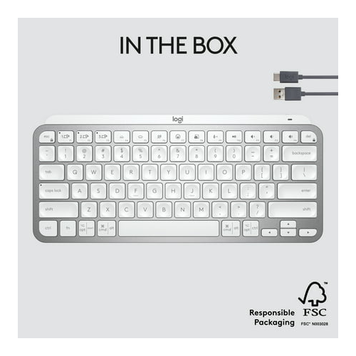Logitech MX Keys Mini Minimalist Wireless Illuminated Keyboard (Pale Gray)