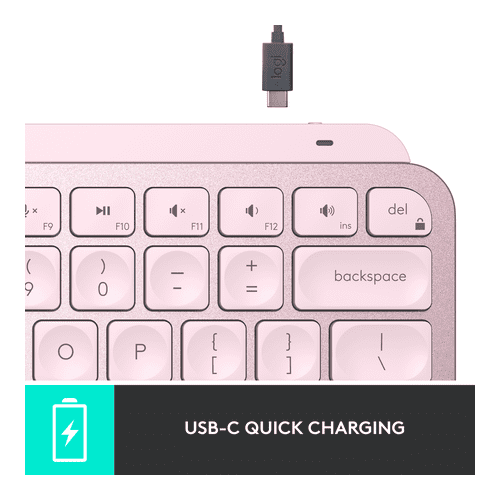 Logitech MX Keys Mini Minimalist Wireless Illuminated Keyboard (Rose)