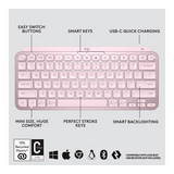 Logitech MX Keys Mini Minimalist Wireless Illuminated Keyboard (Rose)