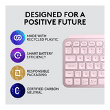 Logitech MX Keys Mini Minimalist Wireless Illuminated Keyboard (Rose)