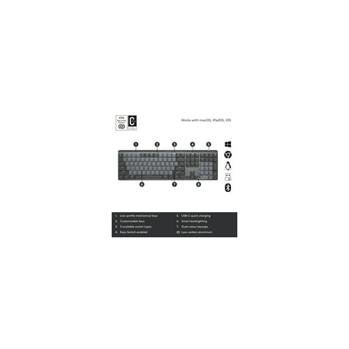 Logitech MX Mechanical Illuminated Wireless Keyboard - Linear (Graphite)