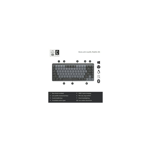 Logitech MX Mechanical Mini Tactile Keyboard - Graphite