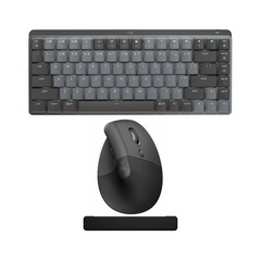 Logitech MX Keys Mechanical Mini Keyboard (Tactile) Bundle with Ergonomic Mouse