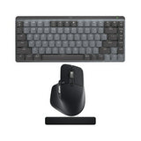 Logitech MX Mechanical Mini Tactile Keyboard (Graphite) with Wireless Mouse (Black) and Palm Rest