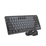 Logitech MX Mechanical Mini Tactile Keyboard (Graphite) with Wireless Mouse (Black) and Palm Rest