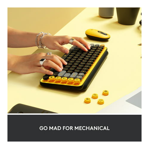 Logitech POP Keys Wireless Mechanical Keyboard with Emoji Keys - Blast Yellow