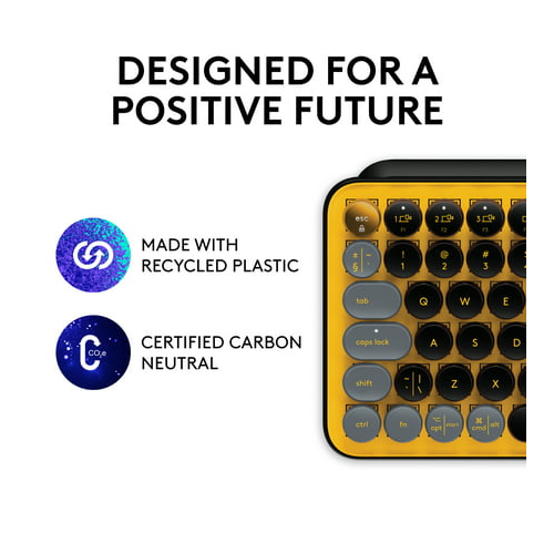 Logitech POP Keys Wireless Mechanical Keyboard with Emoji Keys - Blast Yellow (Open Box)