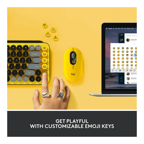 Logitech POP Keys Wireless Mechanical Keyboard with Emoji Keys - Blast Yellow (Open Box)