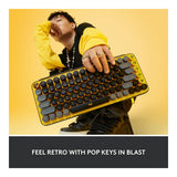 Logitech POP Keys Wireless Mechanical Keyboard with Emoji Keys - Blast Yellow