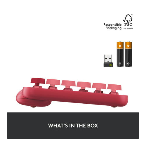 Logitech POP Keys Wireless Mechanical Keyboard with Emoji Keys Heartbreaker Rose