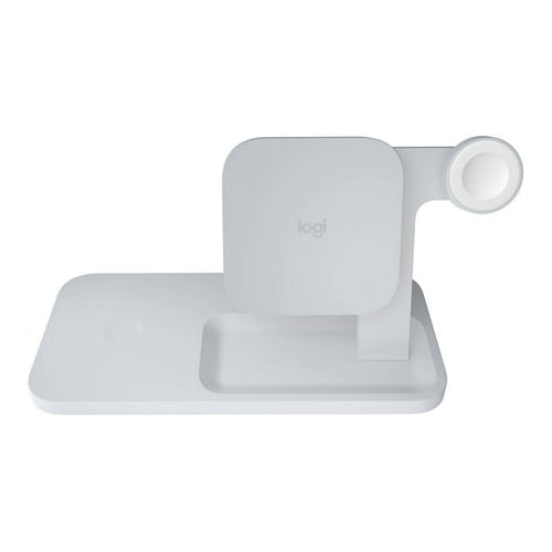 Logitech Powered 3-in-1 Qi Wireless Charging Dock (White)