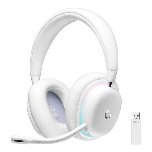 Logitech G735 Wireless Gaming Bluetooth Headset with Customizable LIGHTSYNC RGB (White Mist)