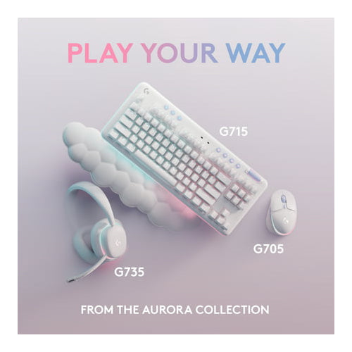 Logitech G735 Wireless Gaming Bluetooth Headset with Customizable LIGHTSYNC RGB (White Mist)