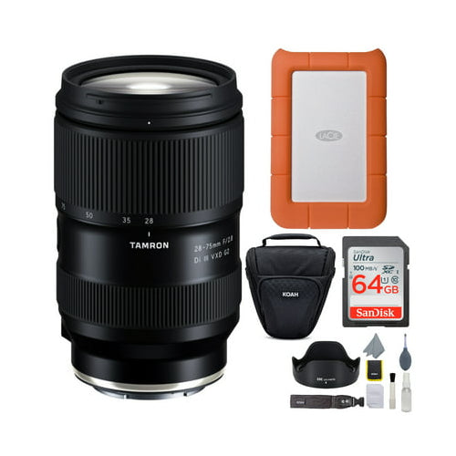 Tamron Di III VXD G2 28-75mm f/2.8 Lens for Sony E-Mount with 1TB Hard Drive Bundle