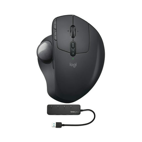Logitech MX ERGO Advanced Wireless Trackball with Knox Gear 4-Port USB 3.0 Hub