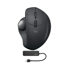 Logitech MX ERGO Advanced Wireless Trackball with Knox Gear 4-Port USB 3.0 Hub