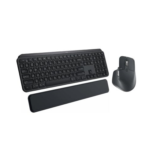 Logitech MX Keys Wireless Illuminated Keyboard (Multi-OS) with Palm Rest and Master 3 Wireless Mouse