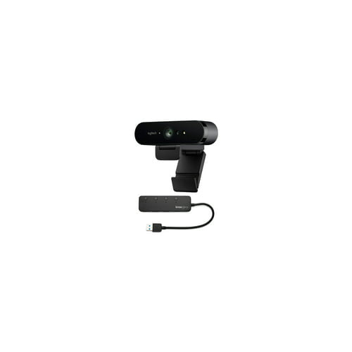 Logitech Brio Ultra HD Webcam for Video Conferencing, Recording, and Streaming (Black) with USB Hub