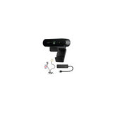 Logitech Brio Ultra HD Webcam with Knox Gear Selfie Ring Light and 4-Port USB Hub Bundle