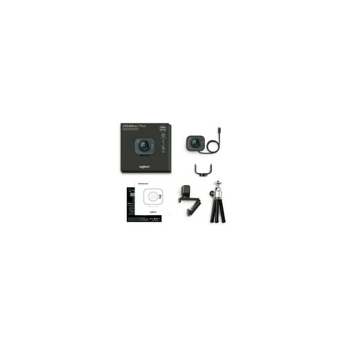 Logitech StreamCam Plus Webcam with Tripod (Graphite) and Webcam Stand with Selfie Ring Light
