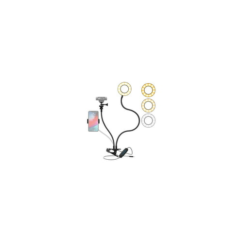 Logitech StreamCam Plus Webcam with Tripod (Graphite) and Webcam Stand with Selfie Ring Light