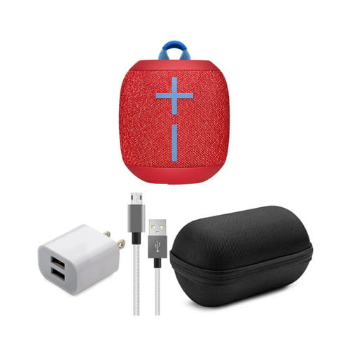 Ultimate Ears WONDERBOOM 2 Bluetooth Speaker (Radical Red) with Knox Case, USB Cable and Adapter