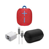 Ultimate Ears WONDERBOOM 2 Bluetooth Speaker (Radical Red) with Knox Case, USB Cable and Adapter