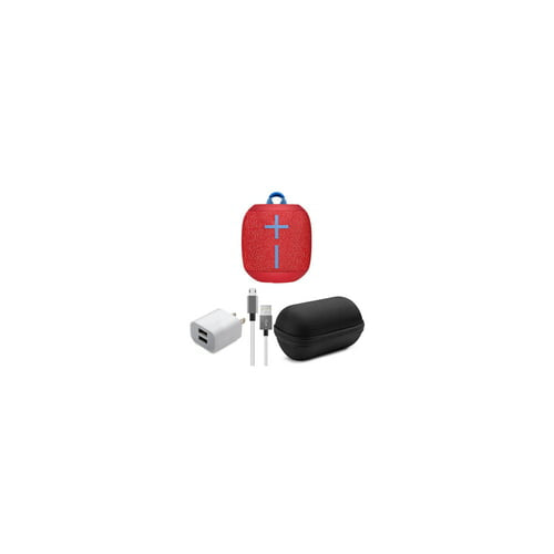 Ultimate Ears WONDERBOOM 2 Bluetooth Speaker (Radical Red) with Knox Case, USB Cable and Adapter